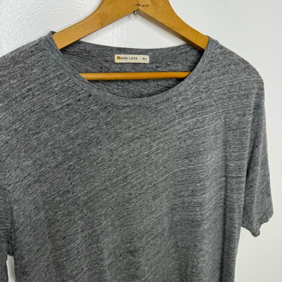 MARINE LAYER Gray Crew Neck T-Shirt Size M/L - Picture 2 of 3